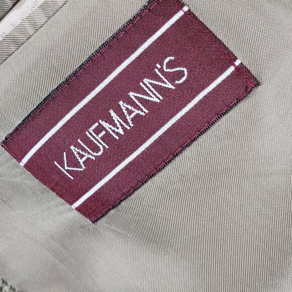 VTG Chaps Ralph Lauren Silk Wool Blazer Mens 42S Green Houndstooth Pane Jacket - Picture 16 of 16